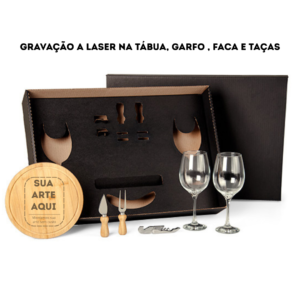 Kit Vinho e Queijo Personalizado