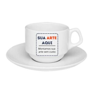 Xícara de Porcelana Branca com Pires 180ml