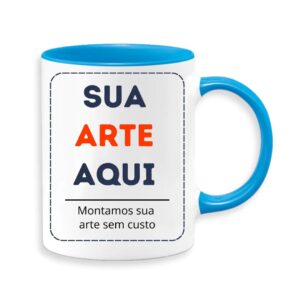 Caneca com Interior Azul e Alça Azul 325ml