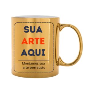 Caneca Metalizada Dourada 325ml
