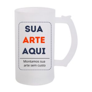 Caneca de Chopp em Vidro Fosco 500ml